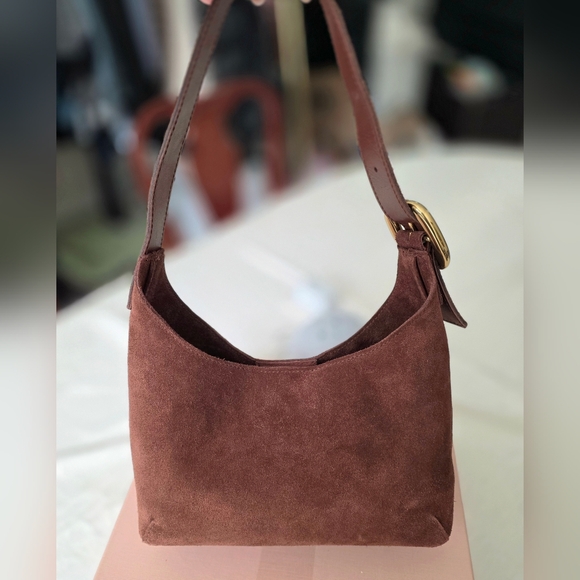 Madewell Suede Buckle Shoulder Bag - Picture 1 of 4
